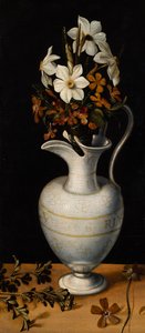 Daffodils, Periwinkle, and Violets in a Jug by Ludger Tom the Younger Ring